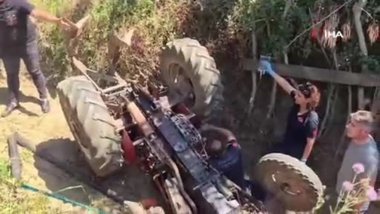 Bursa'da bir traktör kazası daha! Dede ve torunları altında kaldı...
