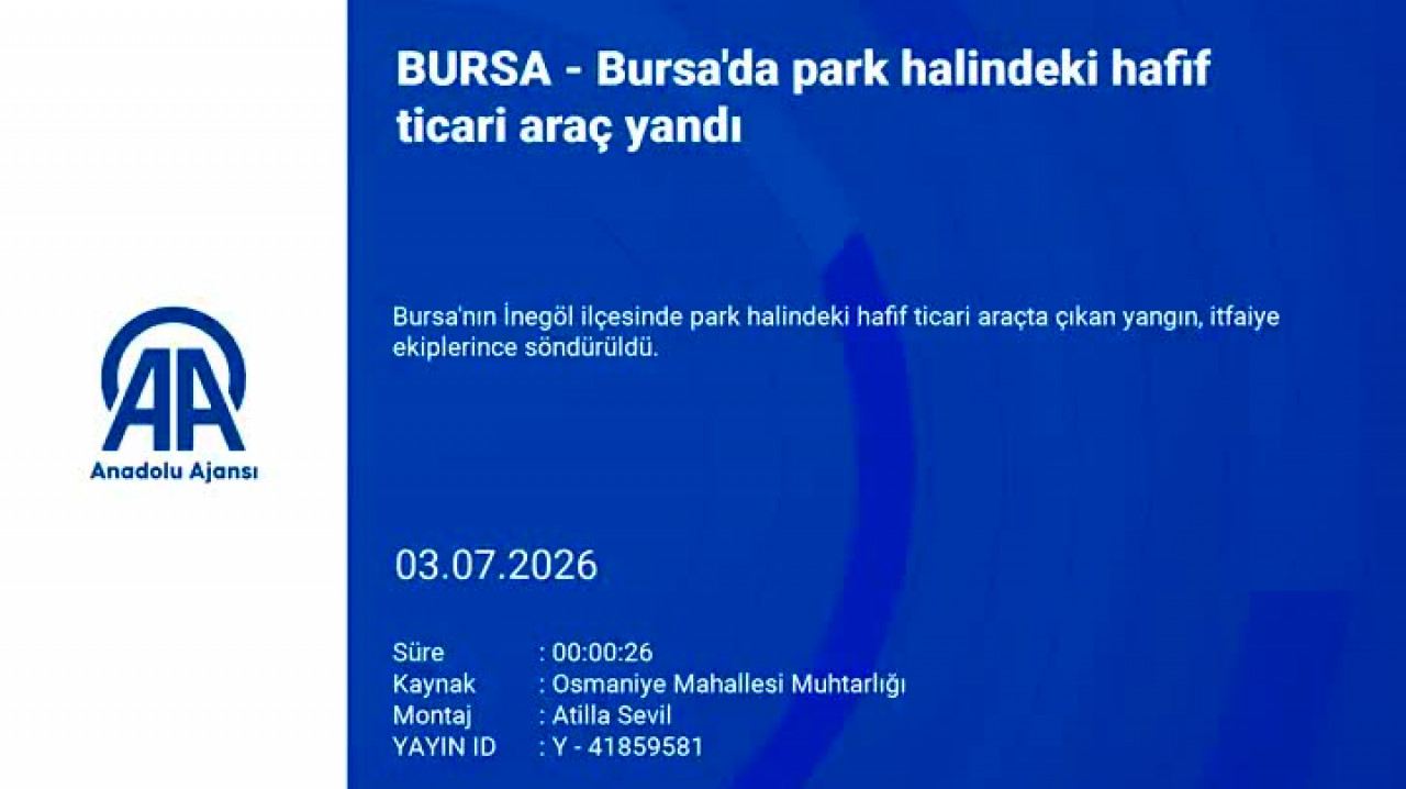 Bursa'da park halindeki araç alev alev yandı!