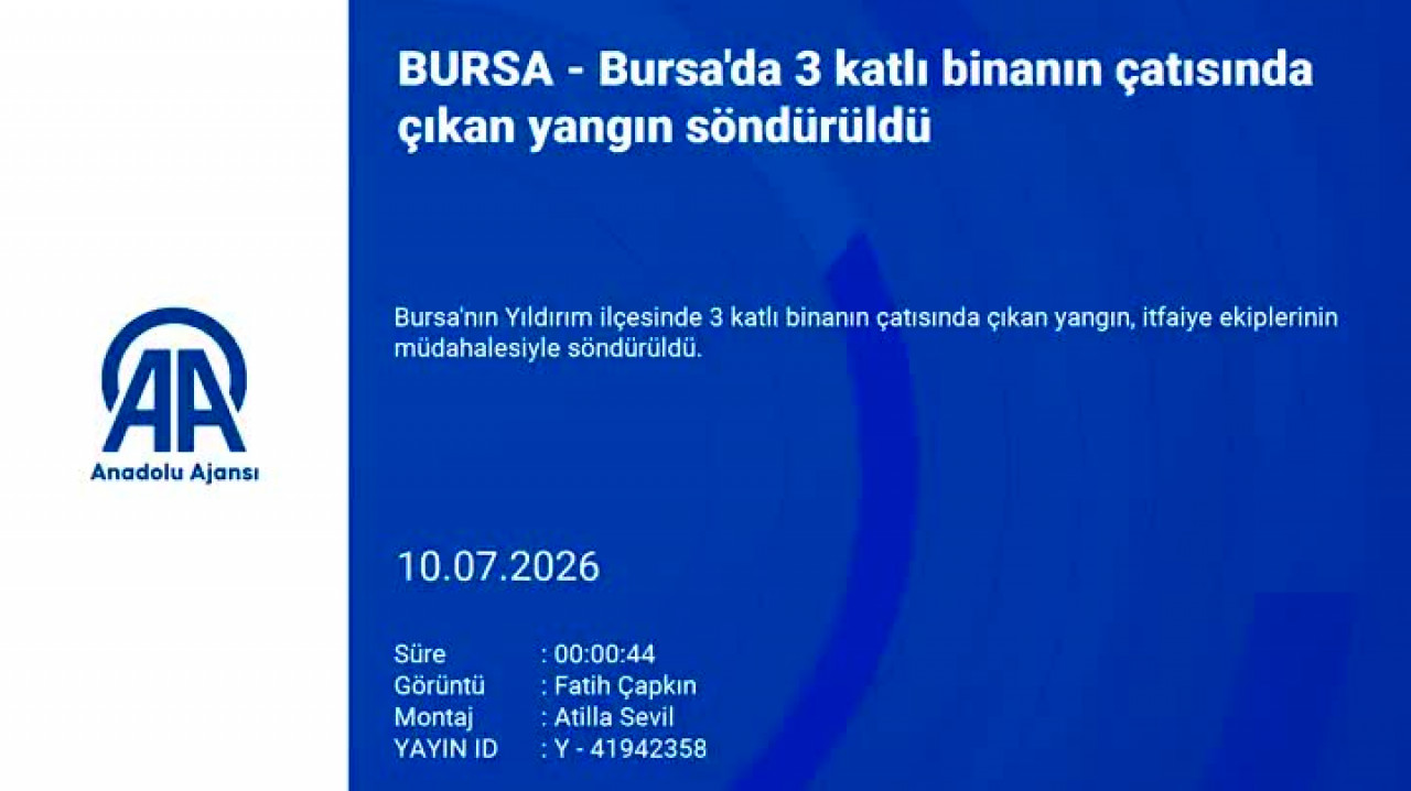 Bursa'da dumanlar her yerden gözüktü! Çatı alevlere teslim oldu