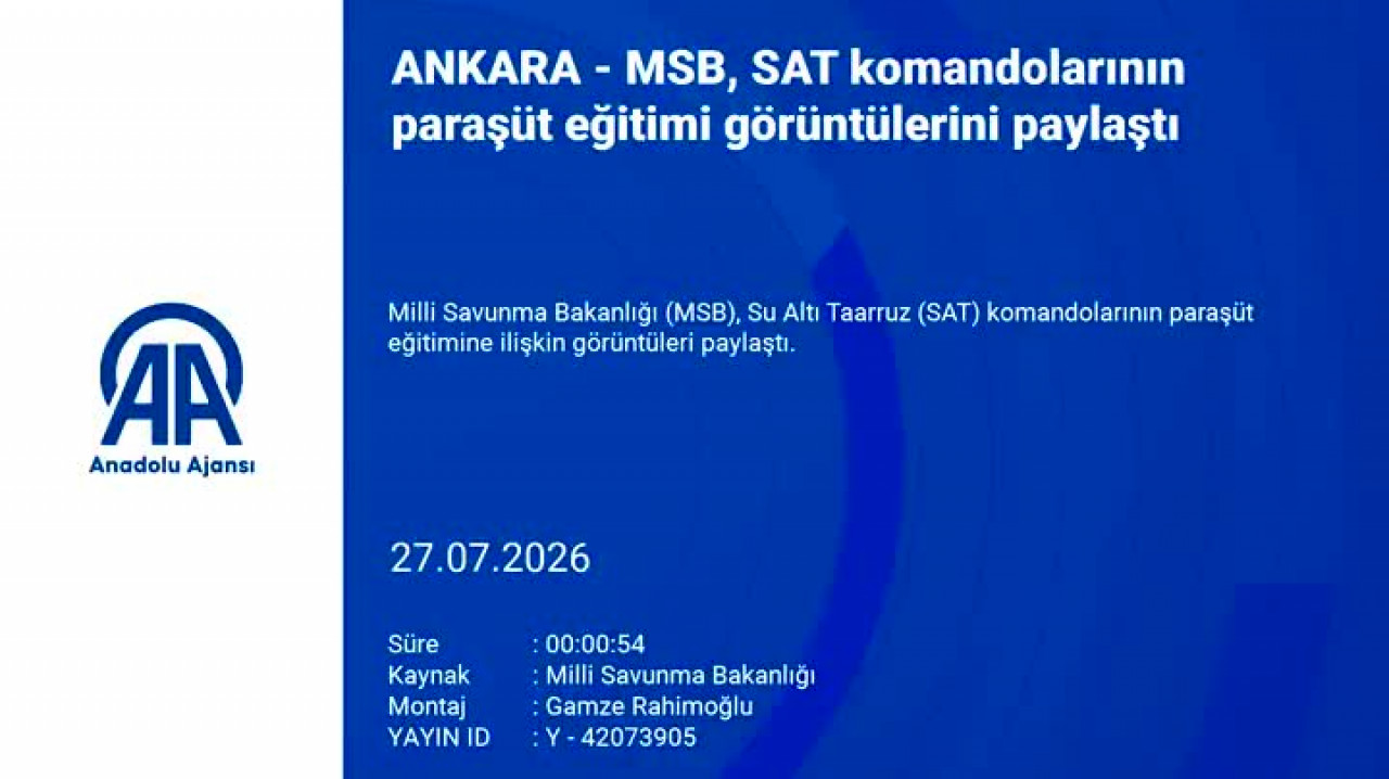 Onlar için sınır yok! SAT komandolarının paraşüt antrenmanını MSB paylaştı