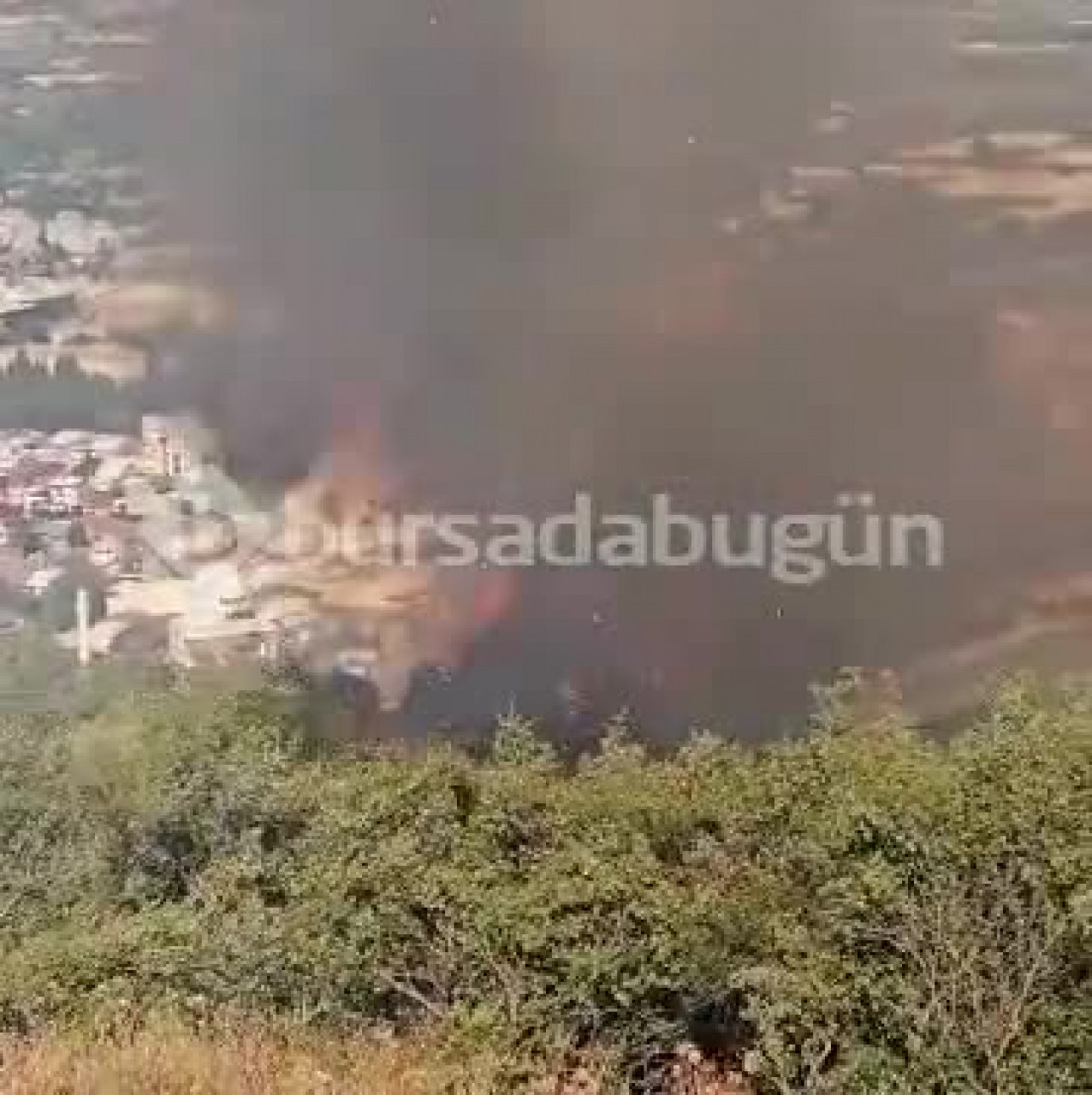 1-Bursa'da yangın başladı! Ekipler olay yerinde...