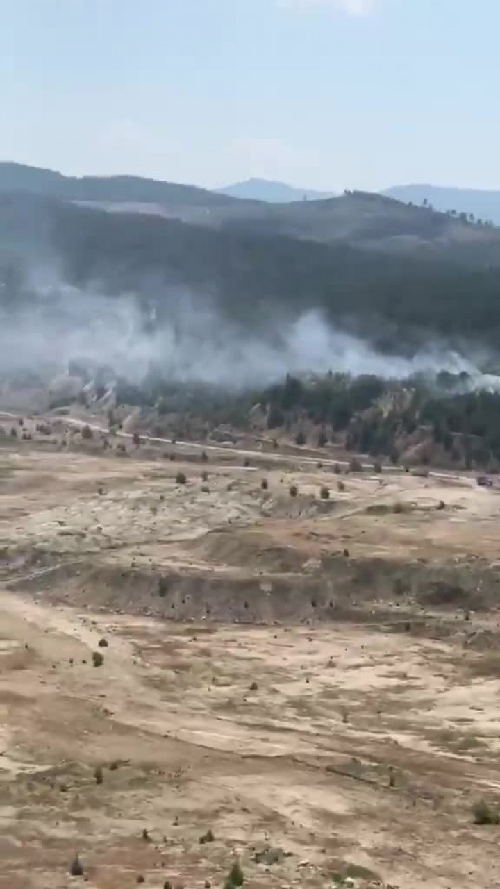 Bursa'da orman yangını! Ağaçlandırılan maden sahasında alevler yükseldi