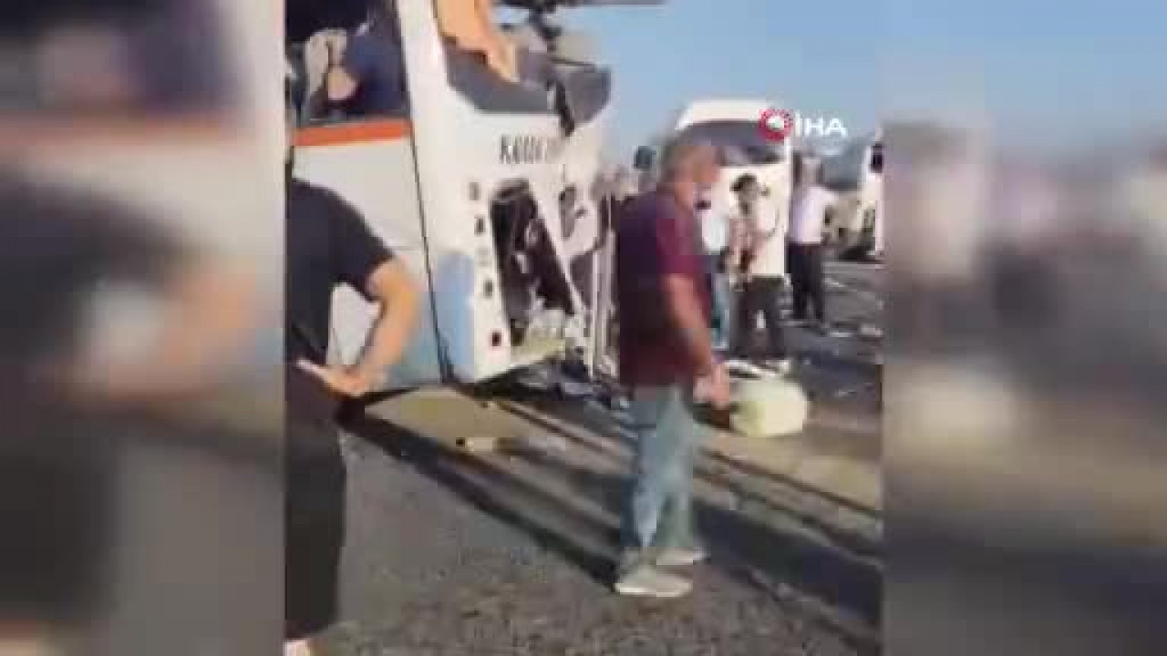 Zincirleme kaza! yolcu otobüsü yoldan çıktı, yaralılar hastaneye kaldırıldı
