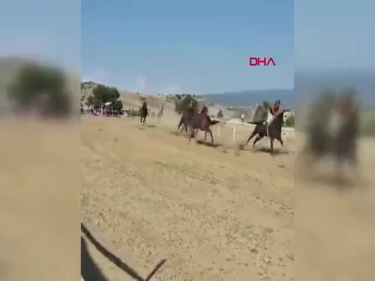 Taşköprü'de at yarışında feci kaza: Başıboş at piste girdi