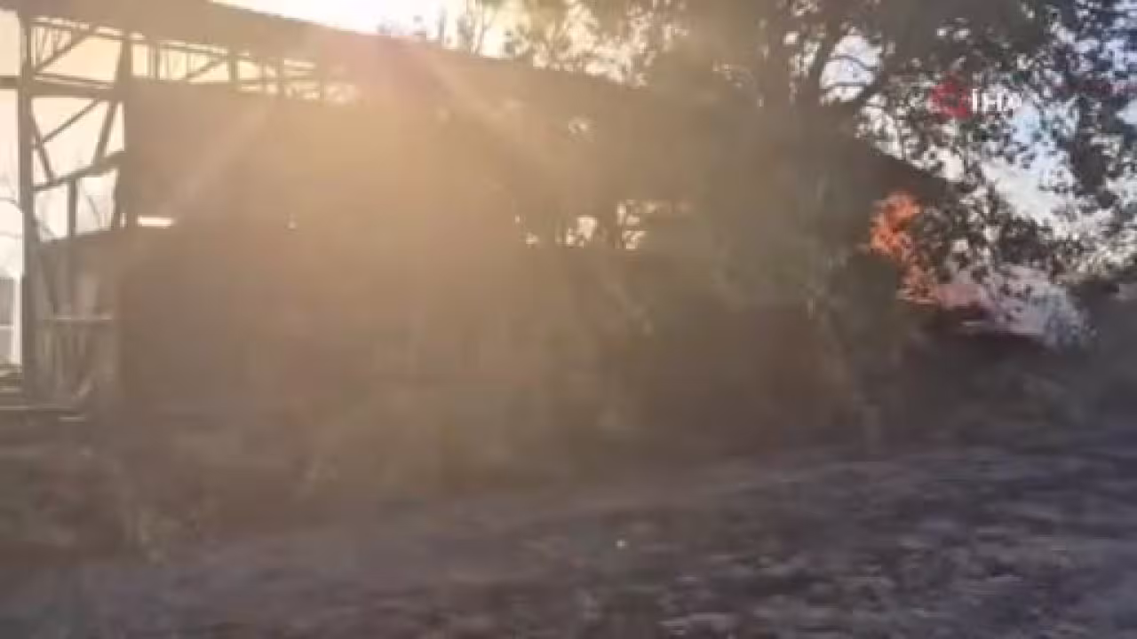 Bursa'da depo ve tarlalık alanda yangın: Eki...