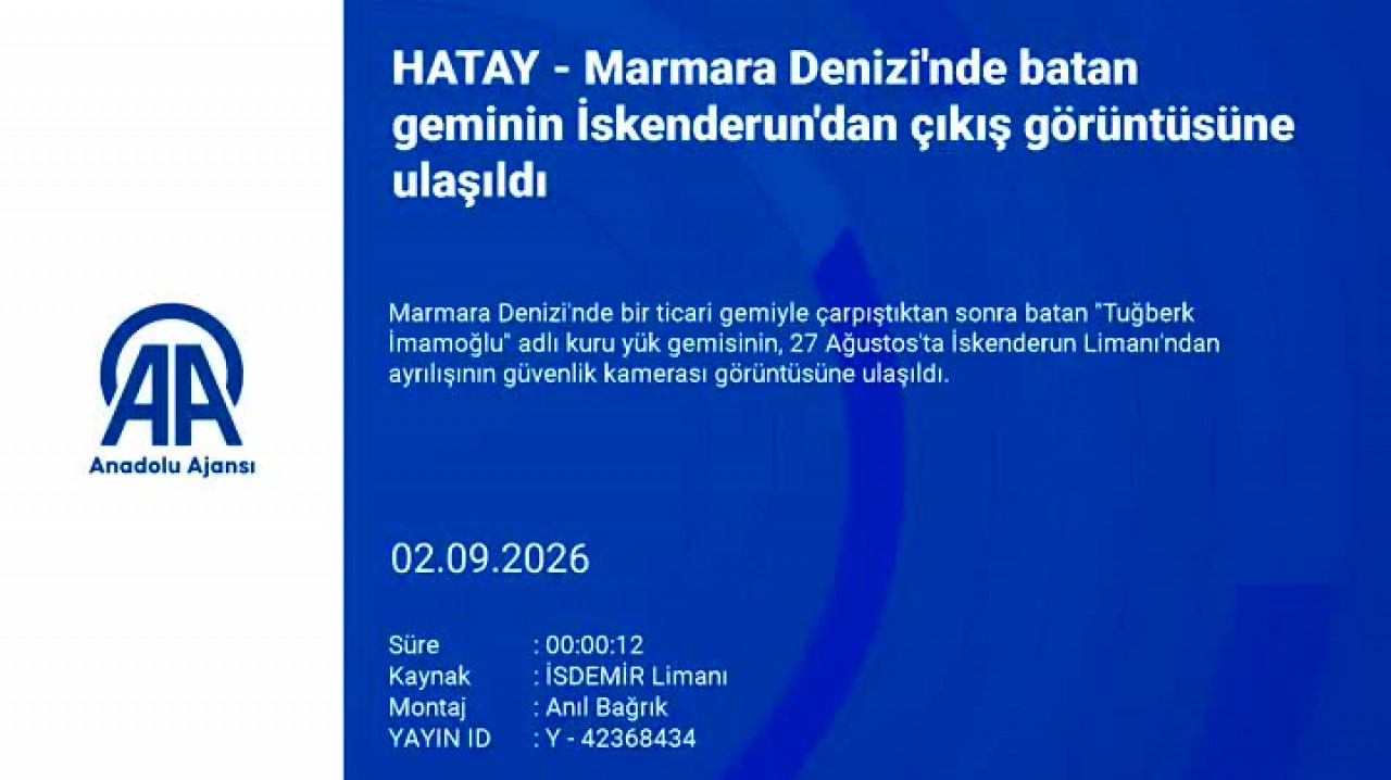 Marmara'da batan geminin limandan ayrıldığı anlar ortaya çıktı!