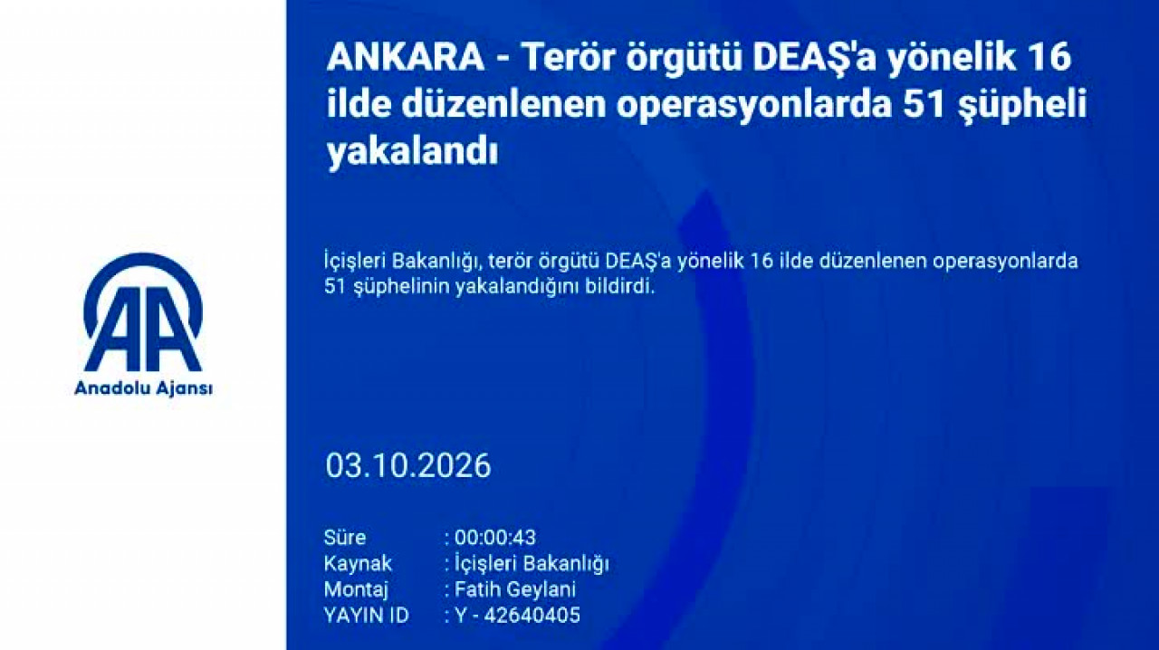 Terör örgütü DEAŞ'a yönelik operasyon! Bursa da dahil...