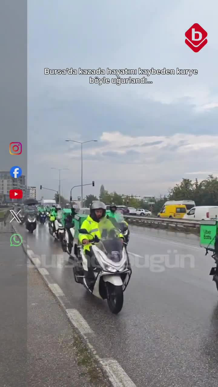 Bursa'da kazada hayatını kaybeden kurye böyle uğurlandı!
