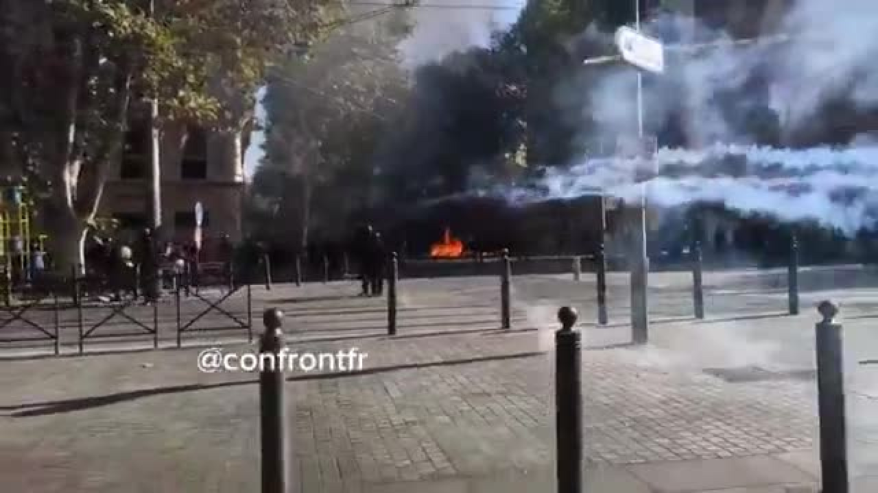 Fransa'dan gelen görüntüler korkunç! Polisin çaresizliği kamerada