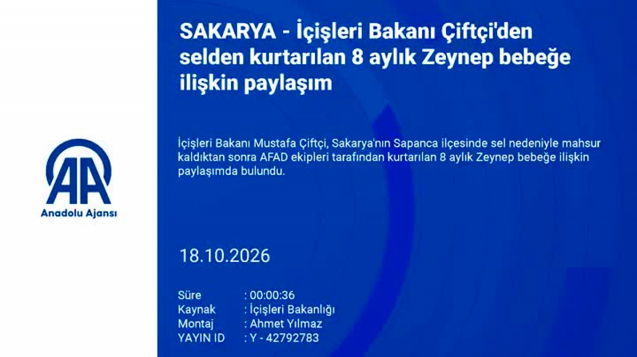 Selde mahsur kalan 8 aylık Zeynep bebek böyle kurtarıldı