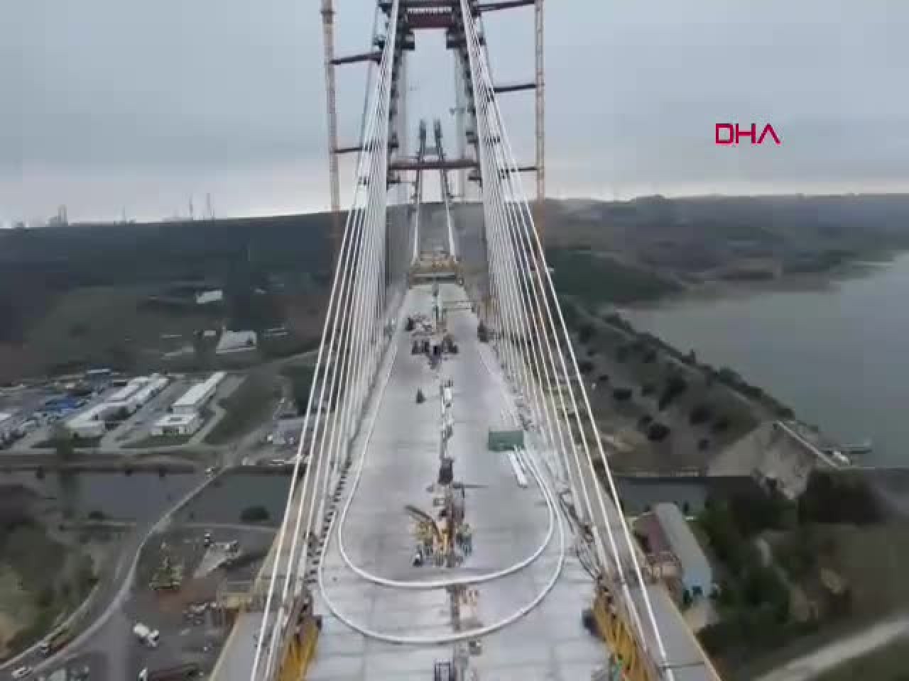 Sazlıdere Köprüsü'nde çalışmalar sürüyor! İşte havadan görüntülenen son durum