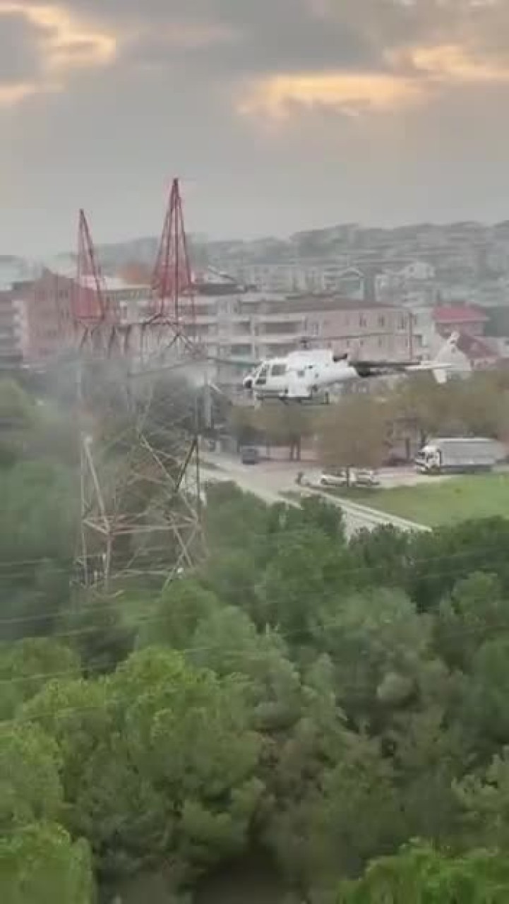 Bursa'da elektrik hatlarında helikopterli bakım! Vatandaşların dikkatini çekti