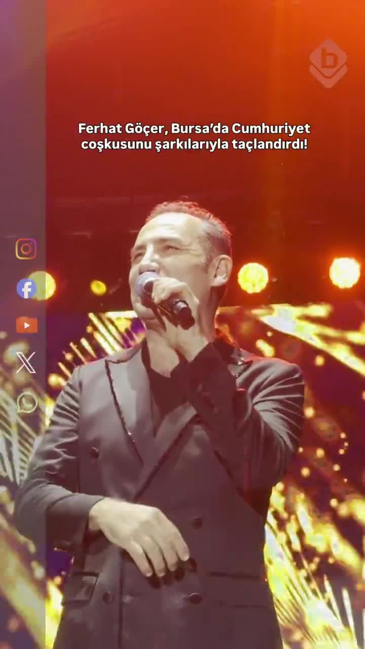 Ferhat Göçer, Bursa'da Cumhuriyet coşkusunu şarkılarıyla taçlandırdı!