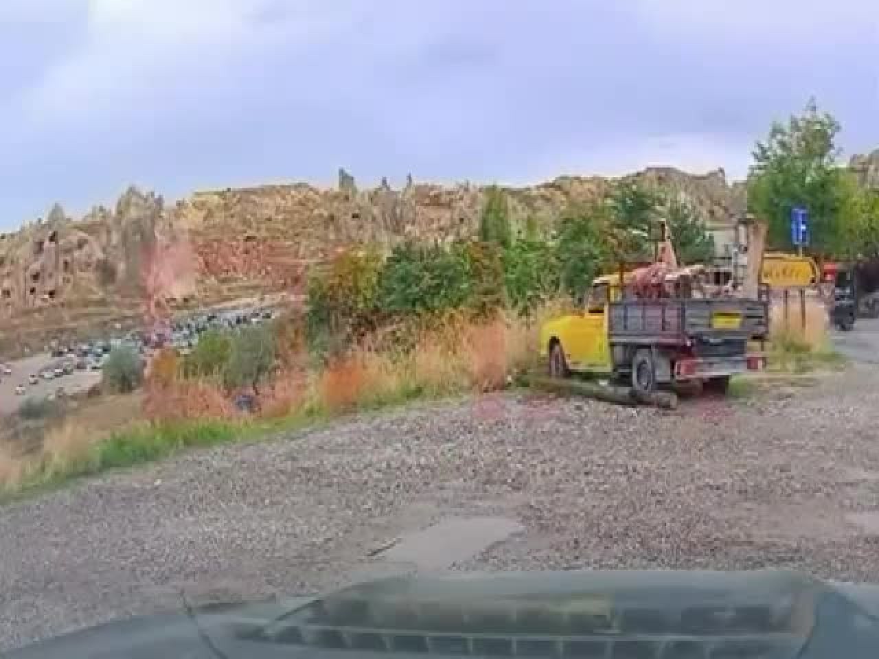 Göreme'de faciaya yol açan kaya düşmesi kamerada! Dehşet anları ortaya çıktı