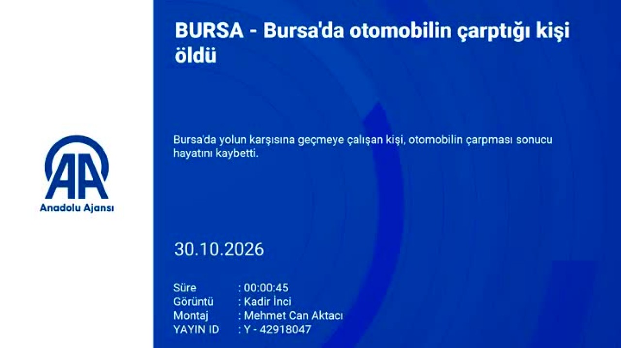 Bursa'da korkunç kaza! Yolun karşısına geçmek isterken hayatını kaybetti