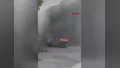 Bursa'da park halindeki araç alevler içinde ...