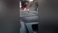 Bursa'da seyir halindeki araç alevler içinde...