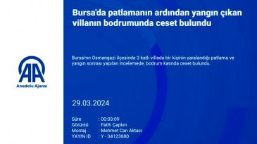 Bursa'da patlamanın ardından yangın çıkan villanın bodrumunda ceset bulundu