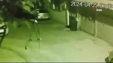 Bursa'da sinirli adam çöp kutusuna tekmeler yağdırdı!