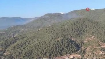 İzmir'de yanan orman alanının havadan görüntüleri ortaya çıktı