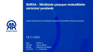 Bursa'da minibüsle çarpışan motosikletin sürücüsü yaralandı