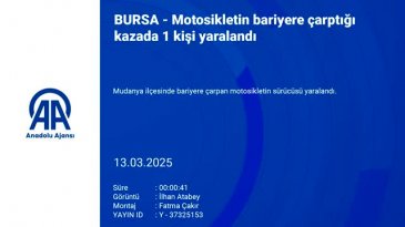 Bursa'da motosiklet bariyere çarptı!