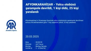 Yolcu otobüsü şarampole devrildi, 1 kişi öldü, 25 kişi yaralandı