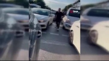 Kadın sürücü, 2 çocuğunun yanında saldırıya uğradı