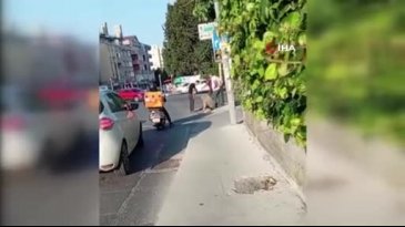 Karısını takip eden şahsı dakikalarca dövdü!