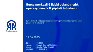 Bursa merkezli 6 ilde büyük operasyon! 8 tutuklama