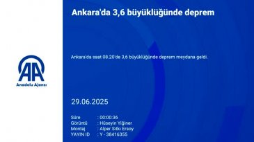 Ankara'da 3,6 büyüklüğünde deprem