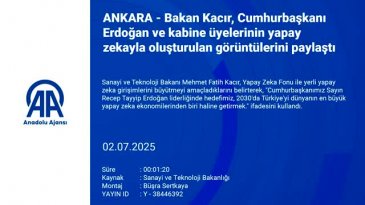 Bakan Kacır, Cumhurbaşkanı Erdoğan ve kabine üyelerinin yapay zekayla oluşturulan görüntülerini paylaştı