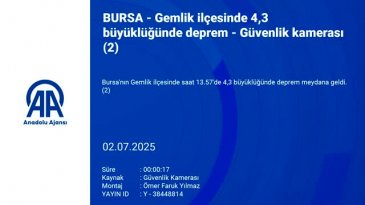 Bursa'daki deprem kamerada! Panikle dışarı koştular