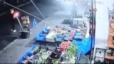 Markete molotofkokteyli atıp kaçtı!