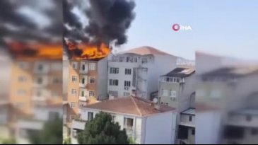5 katlı binada korku dolu anlar! Cayır cayır yandı