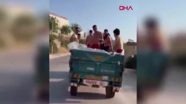 Römorku mobil havuz yapıp, şehir turu attılar