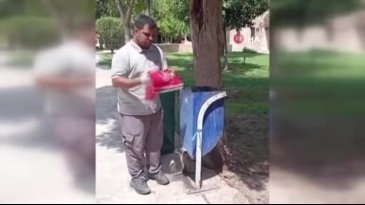 İşçinin bayrak hassasiyeti ile gönüllere girdi
