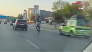 Bursa'da motosiklet ile tehlikeli hareketler!