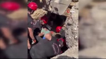 Göçükte kalan işçi böyle kurtarıldı