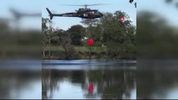 Fransa'da orman yangınına müdahale eden helikopter göle düştü