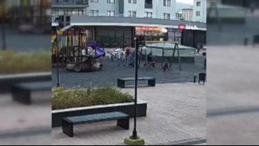 Bursa'da parkta dehşet! Çocukları yerden yere vurdu