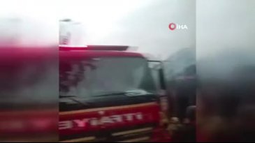Bursa'da imalathane alev alev yandı!