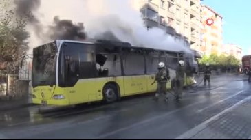 İstanbul'da İETT otobüsü yangını