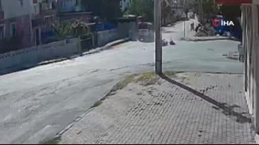 Motosiklet sürücüsünün öldüğü kaza güvenlik kamerasında