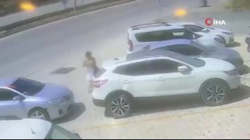 Bir anda hareket eden aracı tek eliyle durduran kadın kamerada!