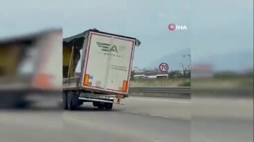 Bursa Çevre Yolu'nda yürek hoplatan görüntü! Yana yatmış şekilde...