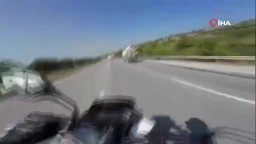 Mikserden düşen malzeme motosikletliyi ölümle burun buruna getirdi!