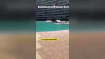 Site havuzunda tesettür krizi! Görüntüler gündem oldu
