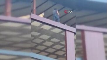 Binanın çatısına çıkıp canına kıymaya kalktı! Son anda hayat kurtaran müdahale geldi...