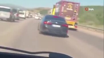 Bursa otobanında zincirleme kaza tehlikesi! O anlar kamerada...